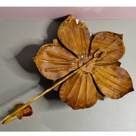 Pier 1 Decorative Metal Flower Wall Hooks Glossy Red & Brown Beaded Accent Set - Picture 5 of 5